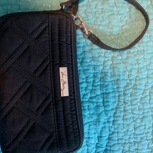 Black vera Bradley wristlet. 7 1/2 x 4 x 2.